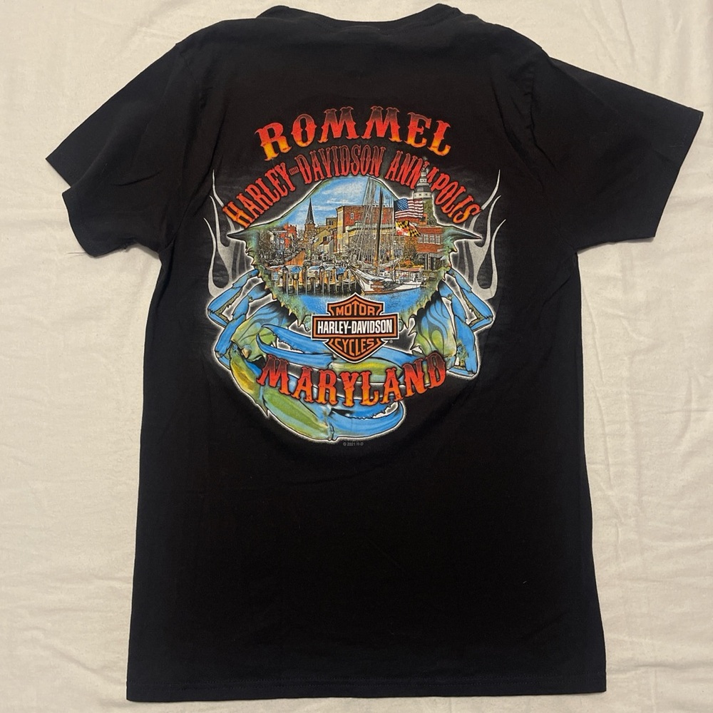 Harley-Davidson Mens Black and White Logo Tee